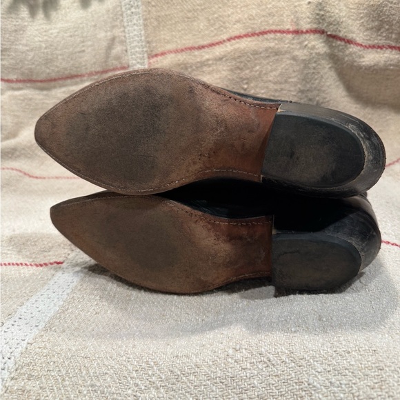 Vintage Code West Black Leather Cowboy Cowgirl Boots Sz 7.5 Western Made in USA - Picture 3 of 4